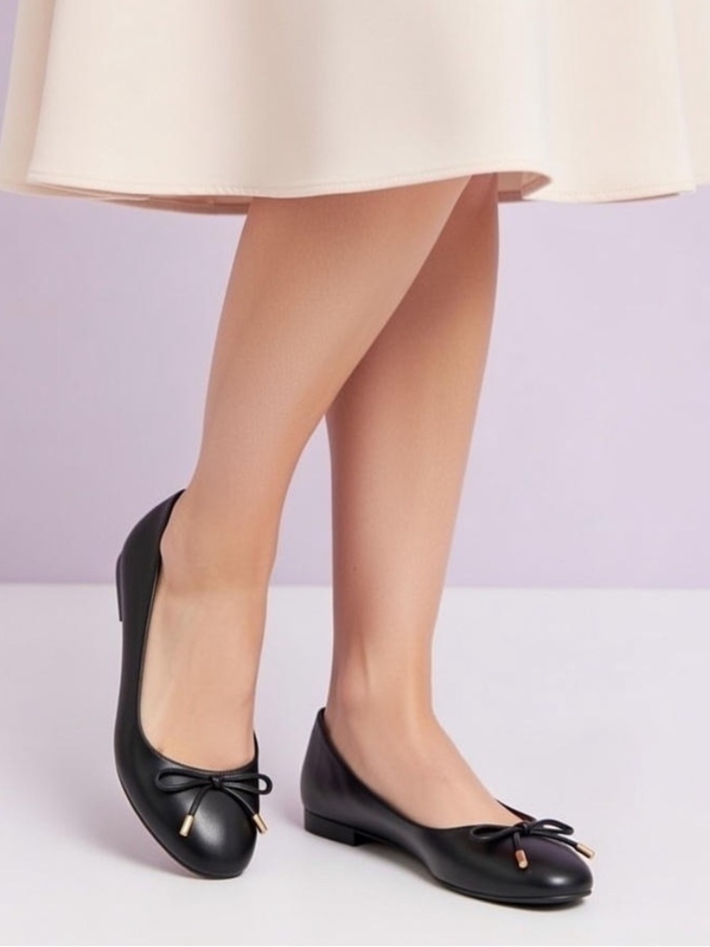 TORY BURCH Brooke Bow 25MM  Black Ballet Nappa Leather Heels Women’s Size 8.5